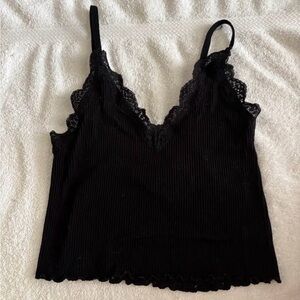 Black Lace Trim Cami Top